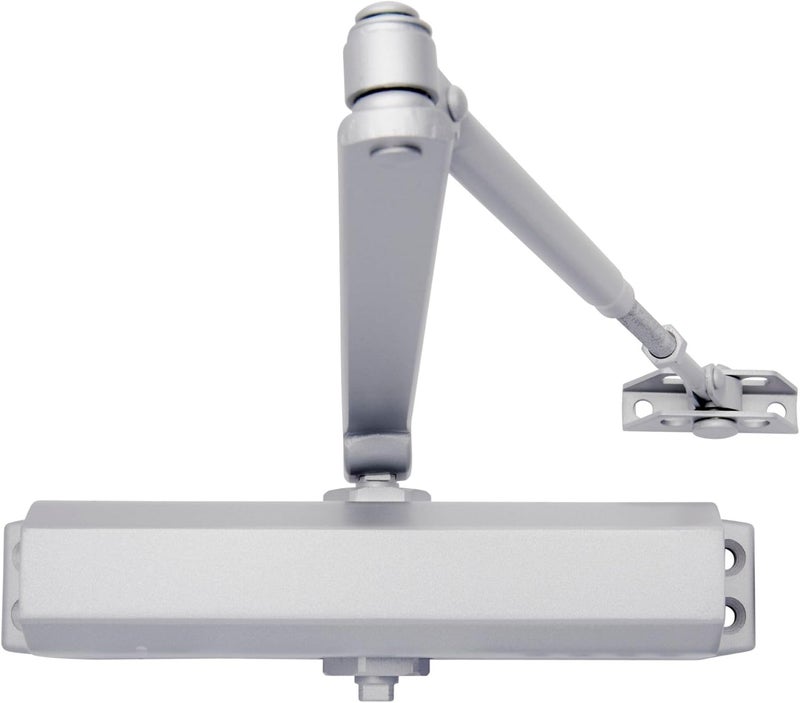 BRINKS Commercial Heavy Duty UL Listed Door Closer, Aluminum Finish - Commercial Door Hardware for Offices & Buildings - Image 1
